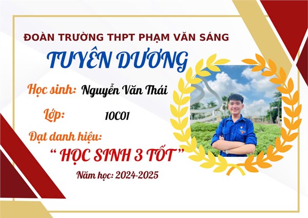  Học sinh 3 tốt  năm học 2024-2025