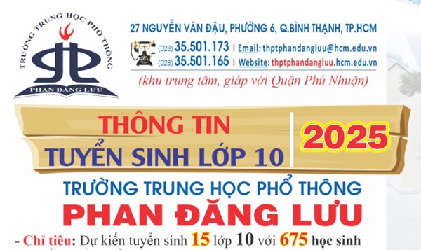 Thông tin tuyển sinh 10 năm 2025 | Trường THPT Phan Đăng Lưu