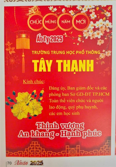 Trường THPT Tây Thạnh: Chúc Mừng Năm Mới
