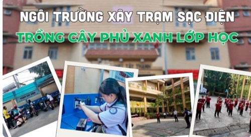 Ngôi trường ở TP.HCM xây trạm sạc điện miễn phí, trồng cây phủ xanh lớp học
