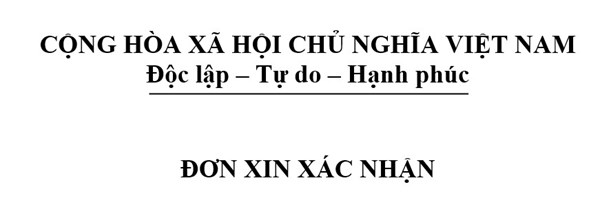 Mẫu đơn xác nhận công tác
