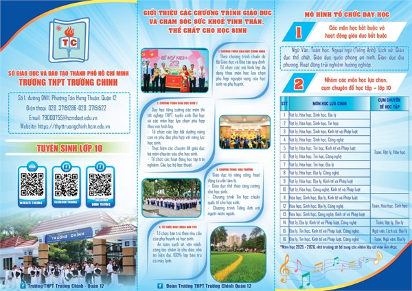 Trường THPT Trường Chinh giới thiệu một số thông tin tuyển sinh năm học 2025-2026