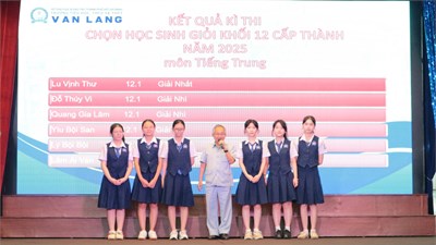 [Trường phổ thông Văn Lang] VĂN LANG VINH DANH NHỮNG TÀI NĂNG TIẾNG TRUNG XUẤT SẮC!
